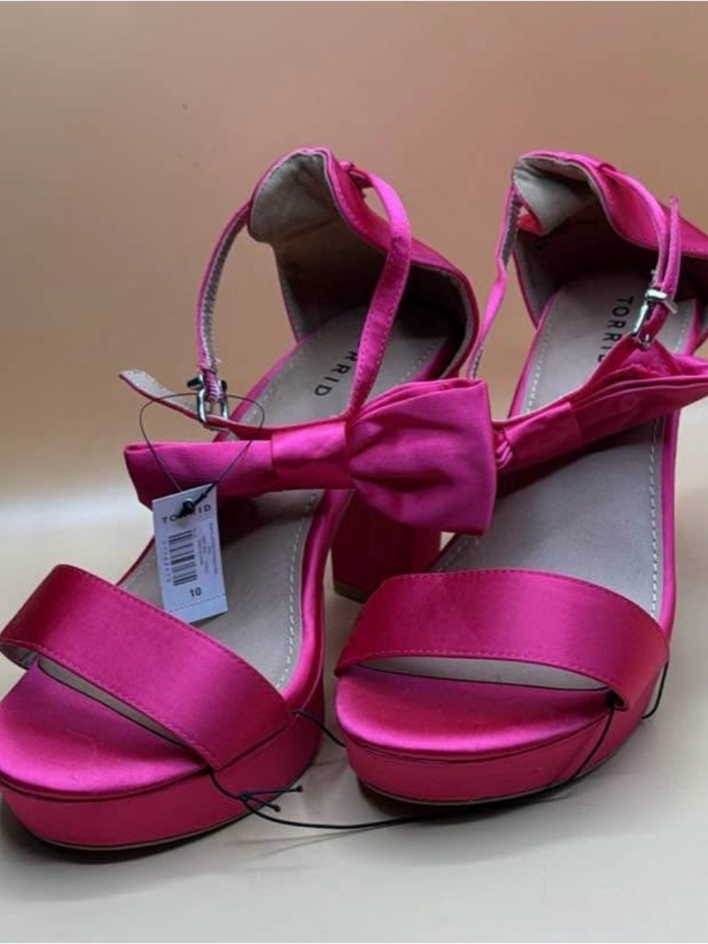 torrid Hot Pink Satin Bow Platform Sandals
